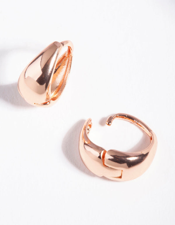 Rose Gold Plated Sterling Silver Huggie Earrings