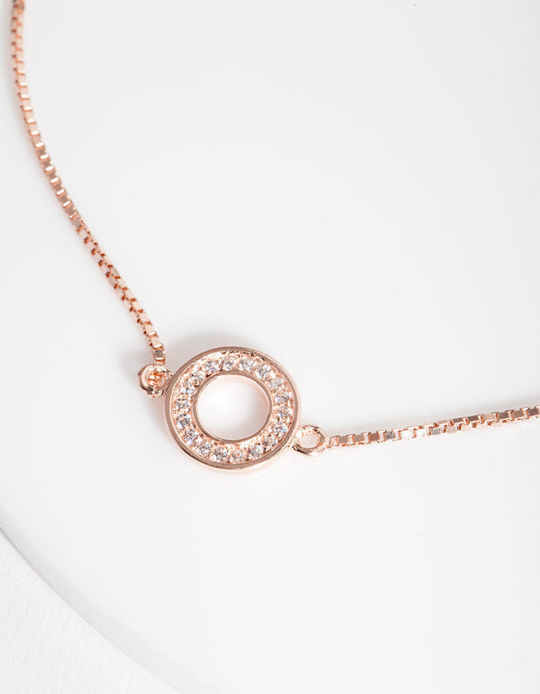 Rose Gold Plated Sterling Silver Open Toggle Bracelet