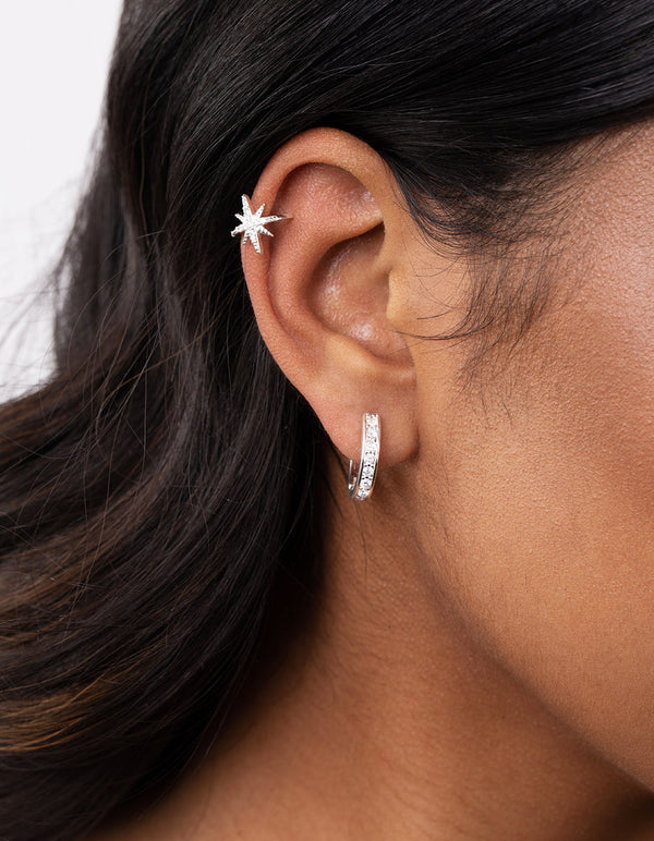 Silver Cosmic Cubic Zirconia Ear Stack