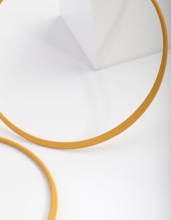 Mustard Flat Edge Hoop Earrings