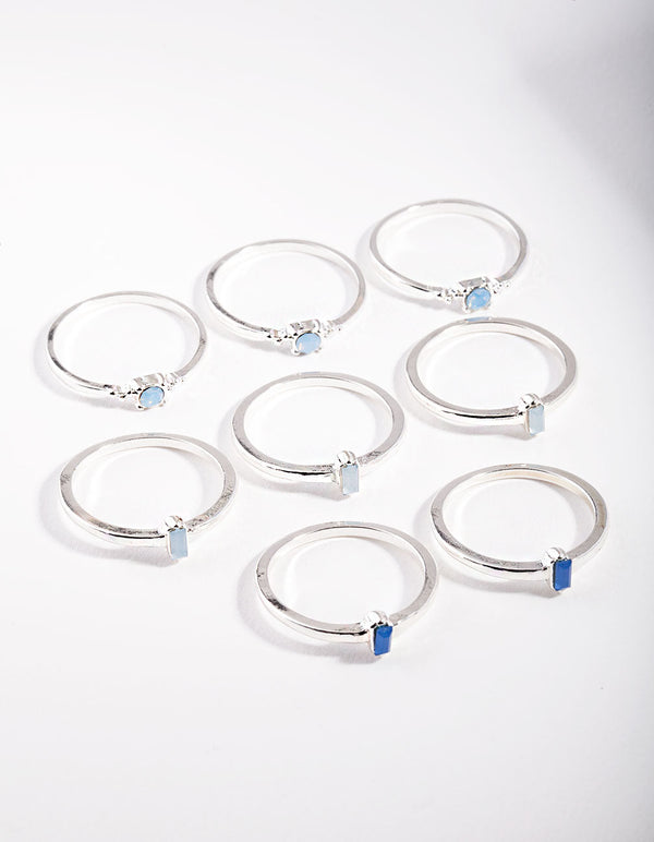 Silver Classic Opal Ring Pack