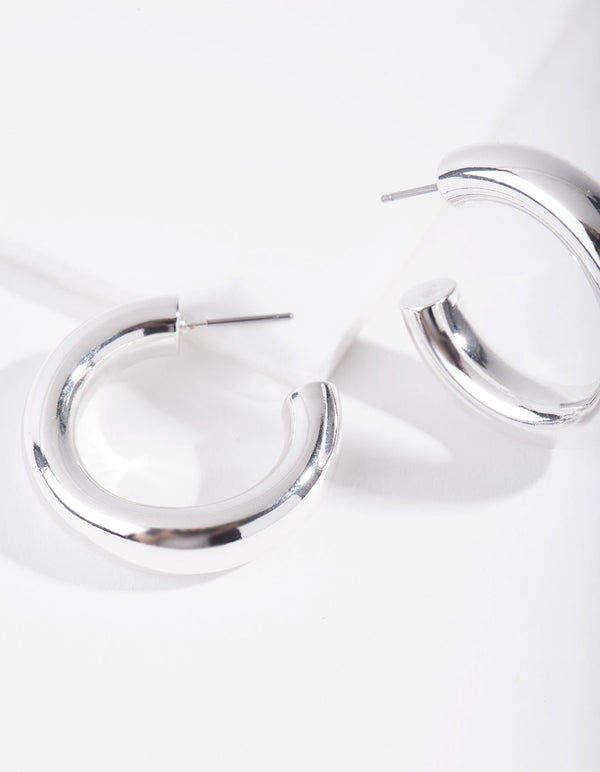Real Silver Plated Hoop Earrings
