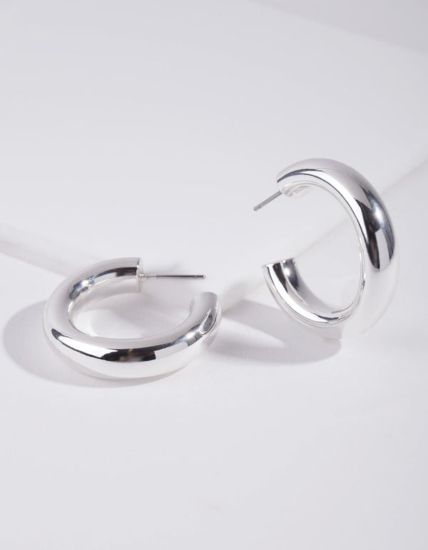 Real Silver Plated Hoop Earrings