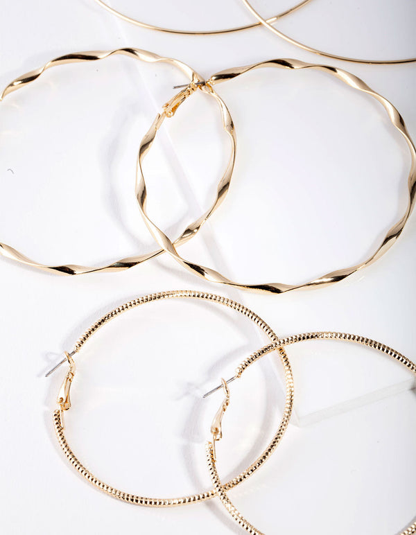 Real Gold Plated Hoop 3 Pack