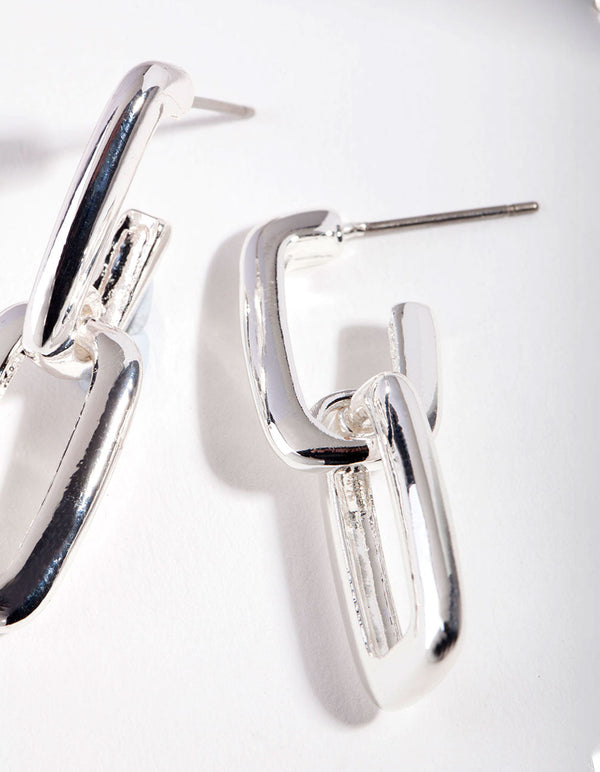 Real Silver Plated Chain Link Earrings