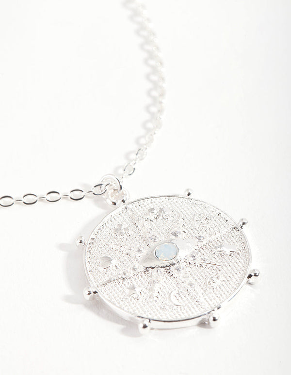 Silver Eye Medallion Necklace