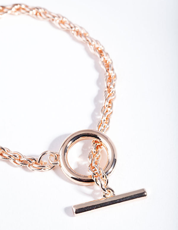 Real Rose Gold Plated Foxtail Bracelet
