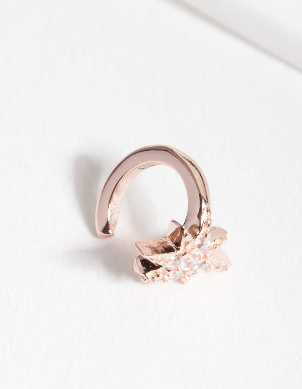 Rose Gold Plated Sterling Silver Starburst Ear Cuff