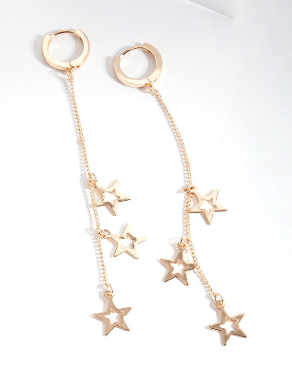 Gold Star Chain Earrings