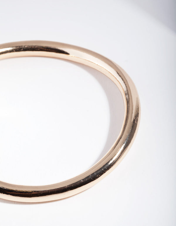 Gold Wave Round Bangle