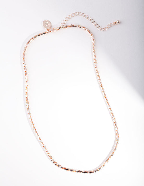 Rose Gold Wheat Chain Necklace