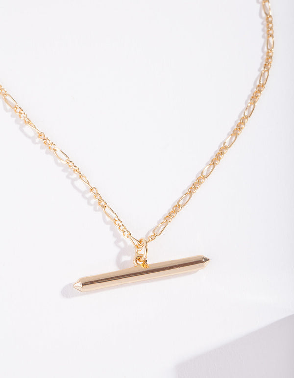 Real Gold Plated Bar Necklace