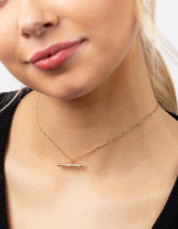 Real Gold Plated Bar Necklace