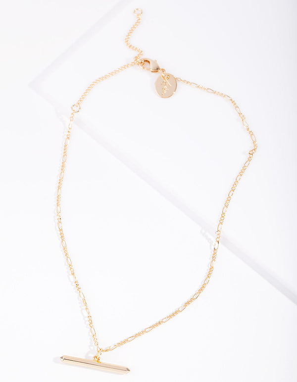 Real Gold Plated Bar Necklace
