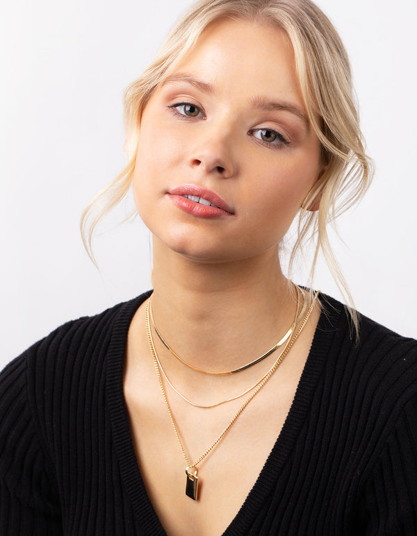 Real Gold Plated Necklace Trio