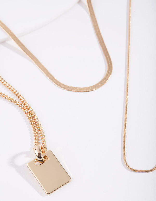 Real Gold Plated Necklace Trio