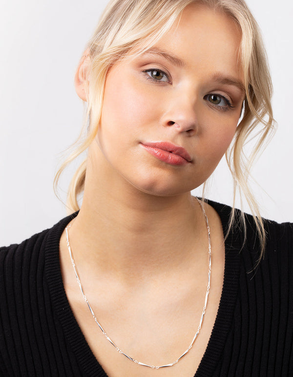 Real Silver Plated Long Necklace