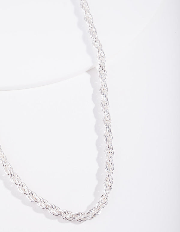 Real Silver Plated Thick Chain Necklace