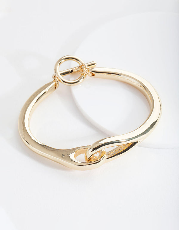 Real Gold Plated Knot T and O Bangle