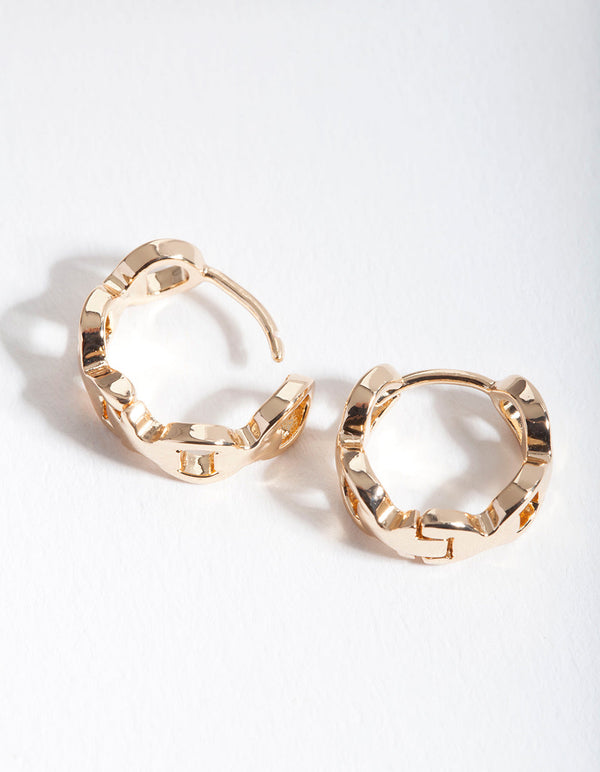 Gold Chain Huggie Earrings