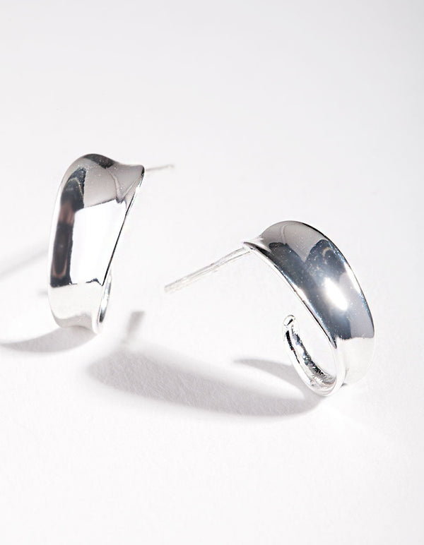 Sterling Silver Statement Half Hoop Earrings
