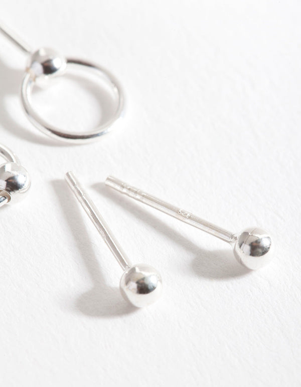 Sterling Silver Open Circle Stud 2 Pack