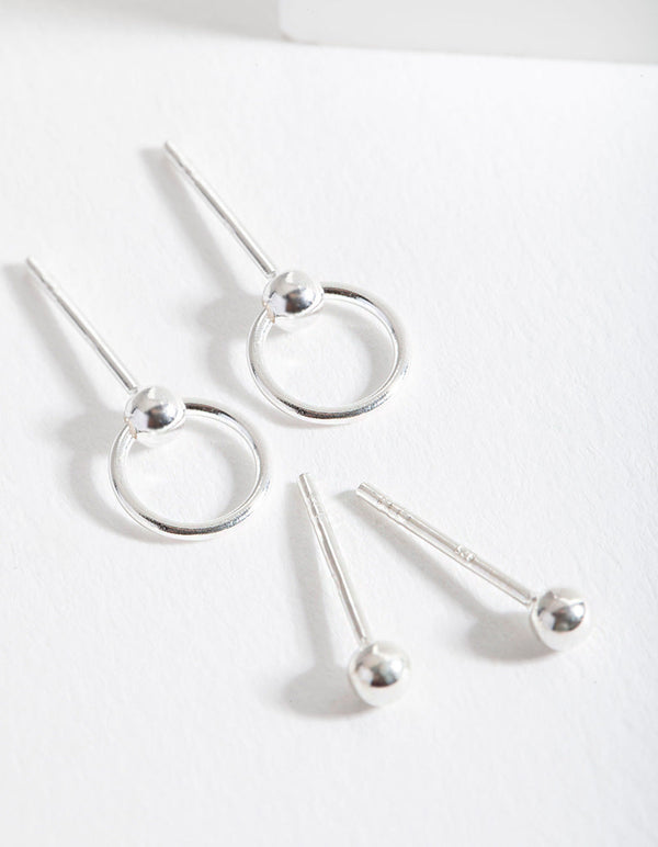 Sterling Silver Open Circle Stud 2 Pack
