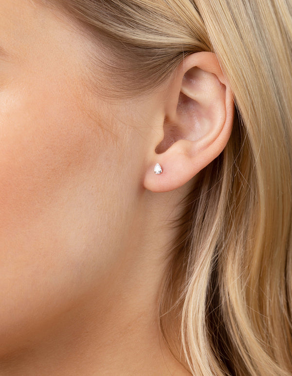 Sterling Silver Cubic Zirconia Stud and Hoop Earring 3 Pack