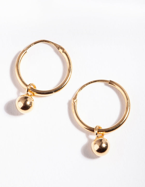 Gold Plated Sterling Silver Dangle Charm Earrings