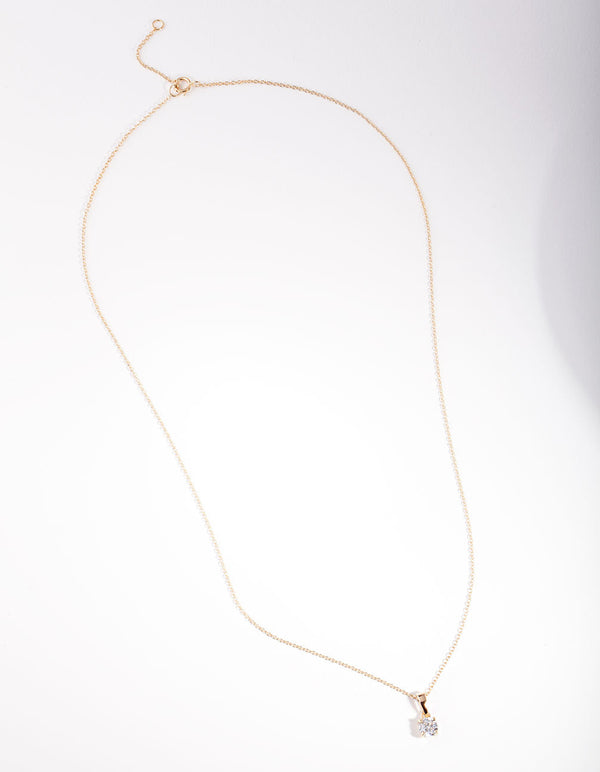Gold Plated Sterling Silver Cubic Zirconia 1/2 Carat Bale Necklace