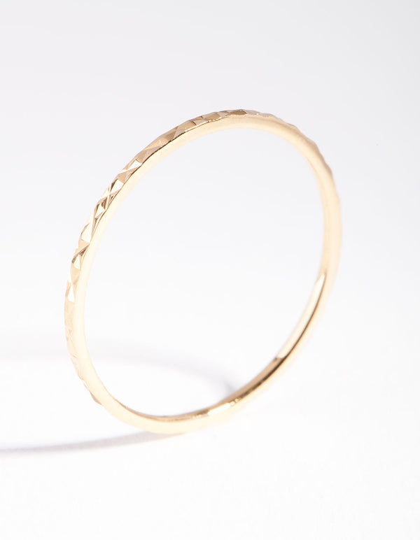 Gold Plated Sterling Silver Fine Textured Ring