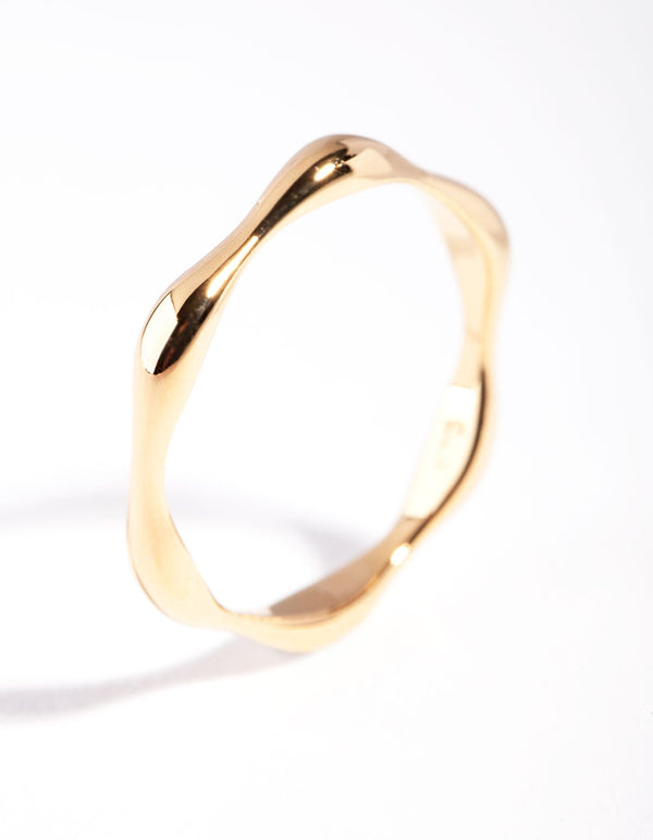 Gold Plated Sterling Silver Bamboo Ring