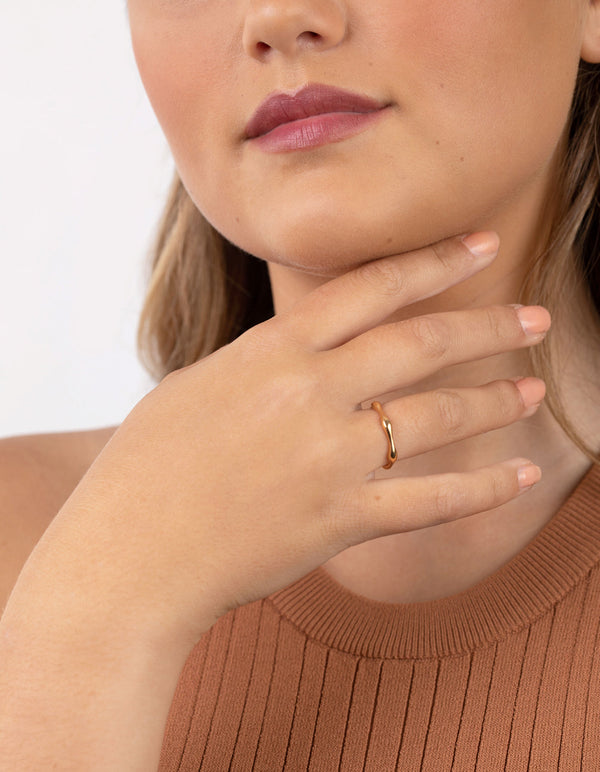 Gold Plated Sterling Silver Bamboo Ring
