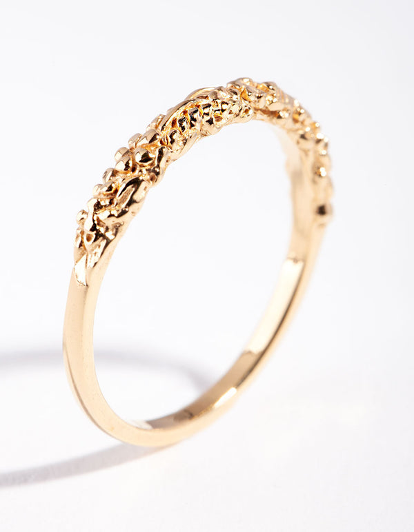 Gold Plated Sterling Silver Textured Ring