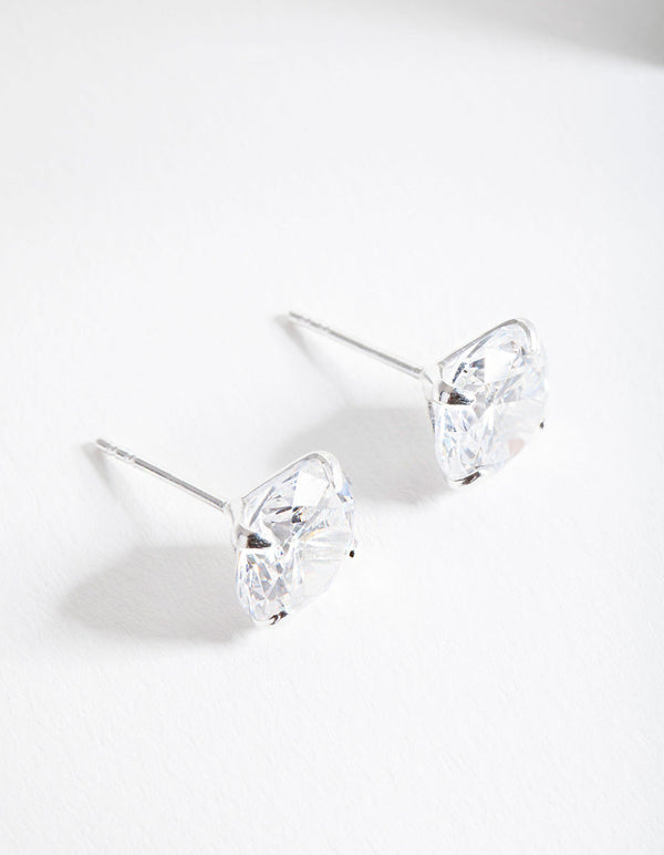 Sterling Silver 3 Carat Cubic Zirconia Stone Earrings