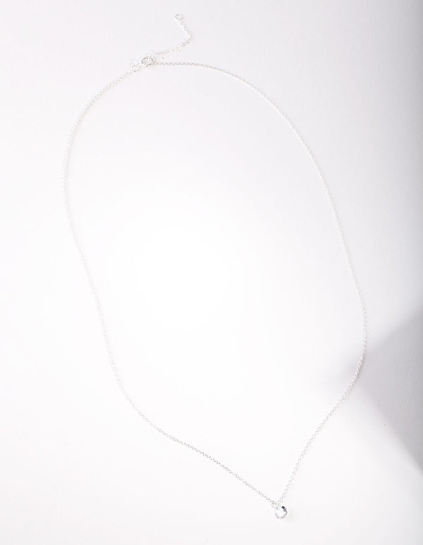 Sterling Silver Cubic Zirconia 1/4 Carat Necklace