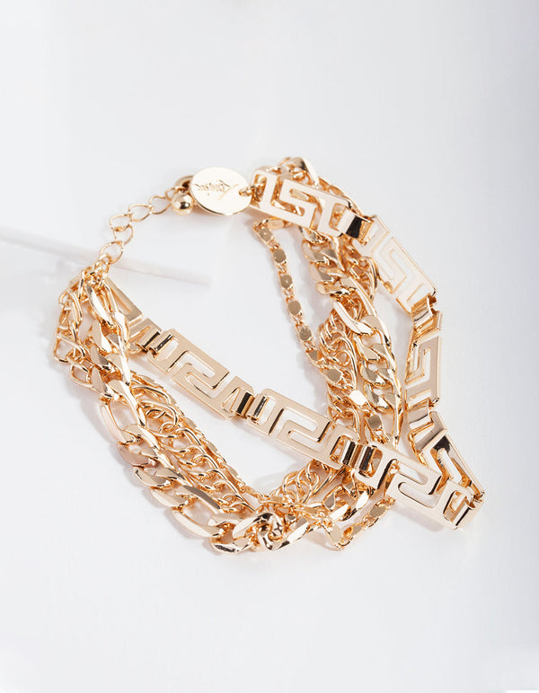 Bransoletka z łańcuszkiem warstwowym w kolorze złotym