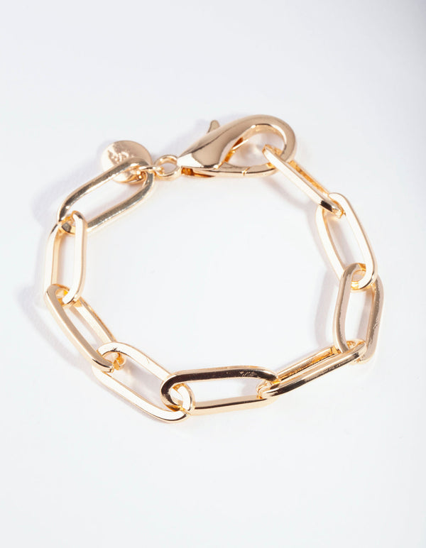 Gold Rectangle Claw Bracelet