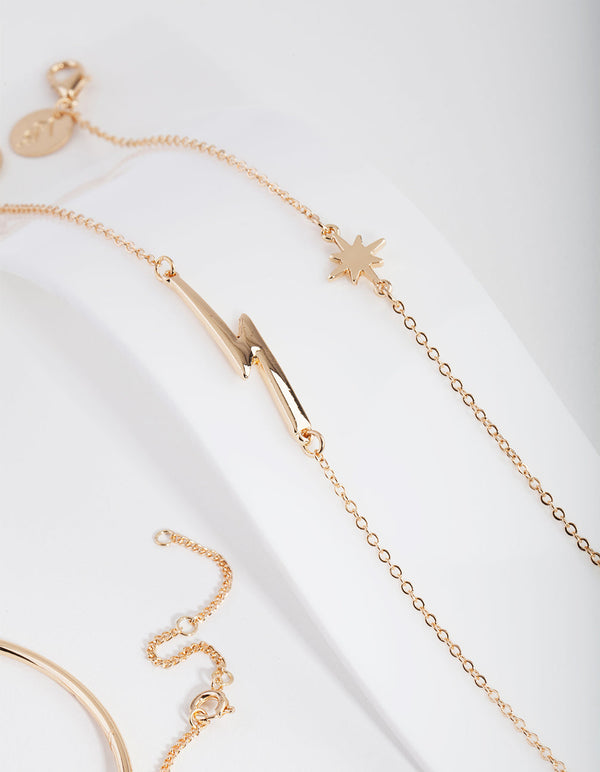 Gold Celestial Bracelet Cuff Pack