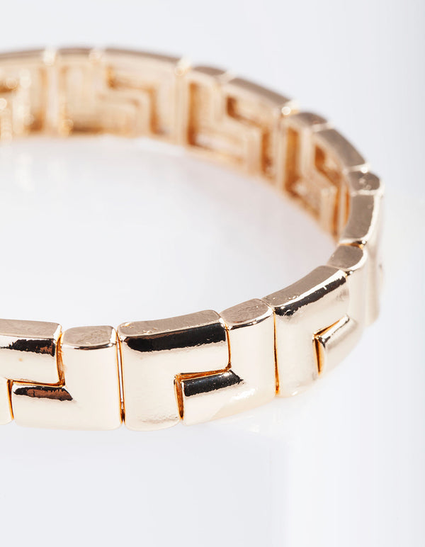 Gold Geometric Puzzle Bracelet