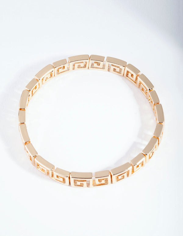 Gold Thin Cut-Out Stretch Bracelet