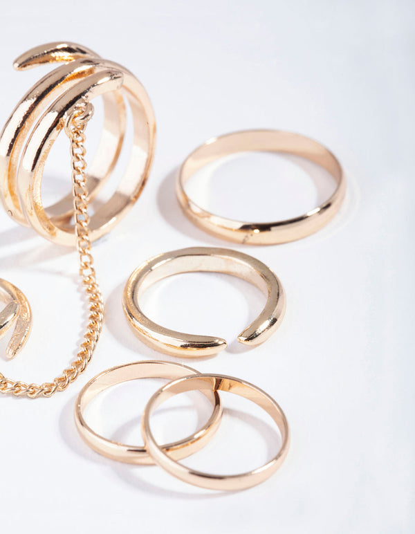 Gold Swirl Chain Ring Pack