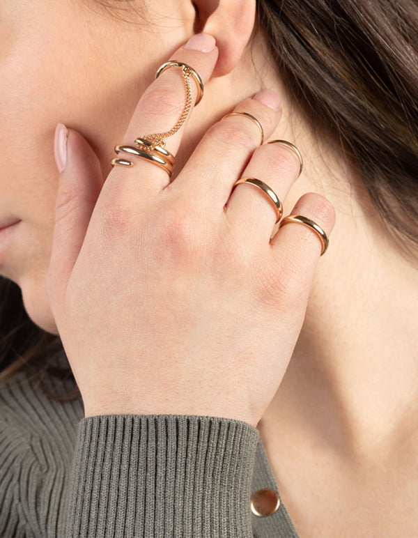 Gold Swirl Chain Ring Pack