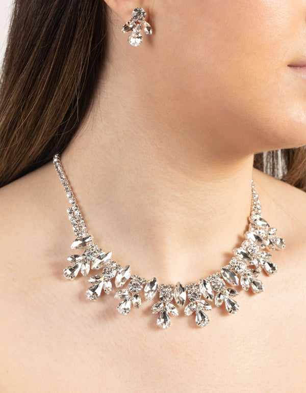 Silver Diamante Glamorous Jewellery Set