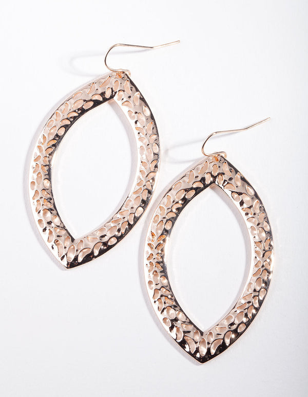 Rose Gold Cut-Out Leaf Earrings