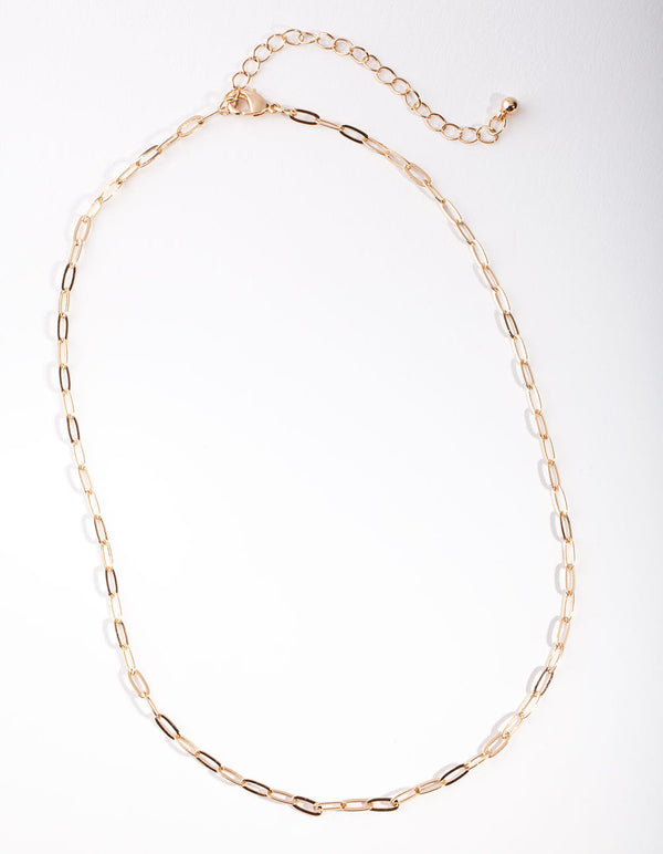 Gold Fine Chain Link Necklace