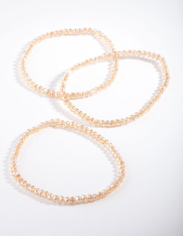 Gold Facet Bead Bracelet Set