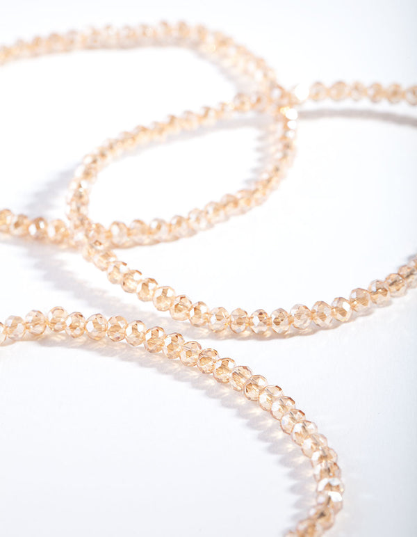 Gold Facet Bead Bracelet Set