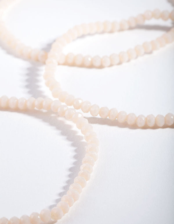 Pink Facet Bead Bracelet Set