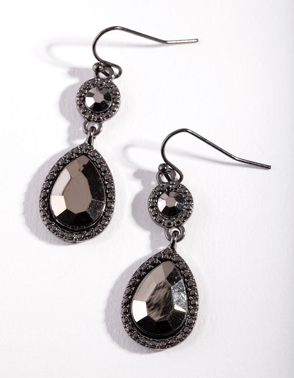 Gunmetal Mini Glamorous Drop Earrings